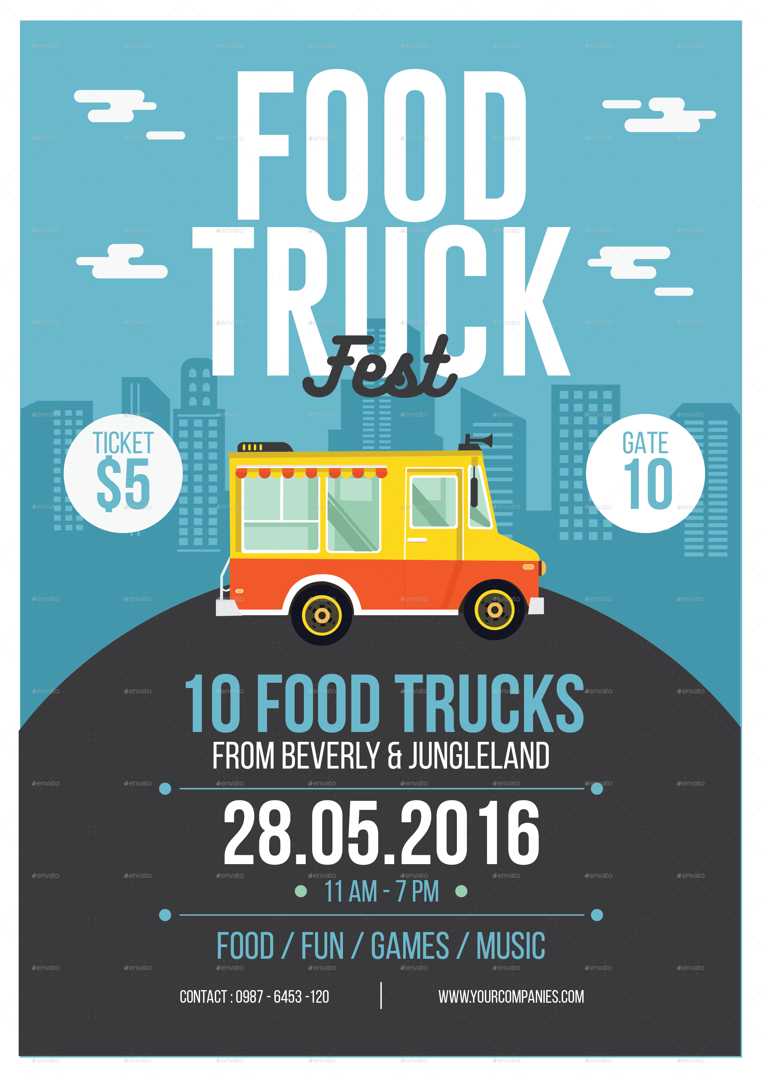 Food Truck Flyer, Print Templates GraphicRiver